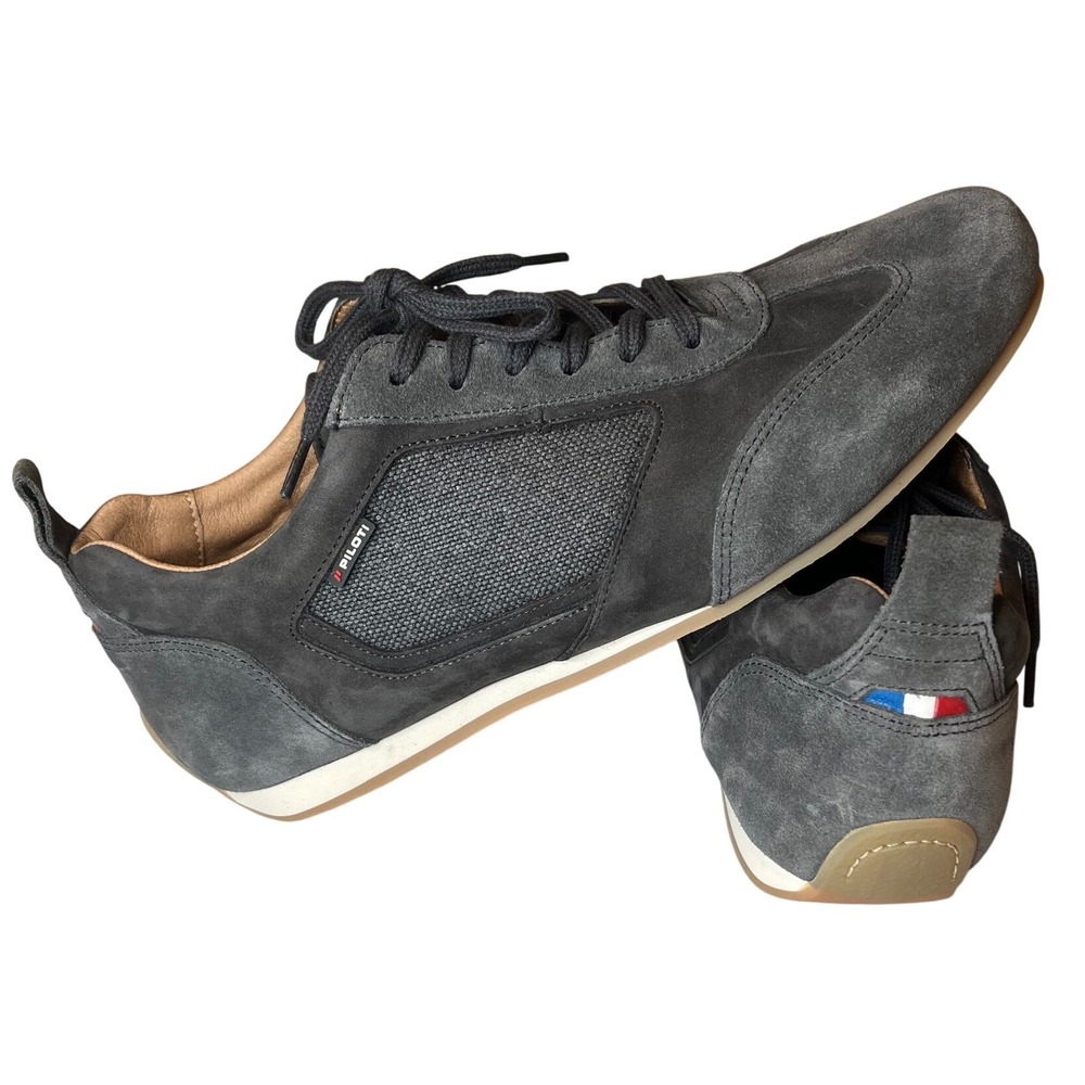 Piloti 24h‎ Le Mans Driving Shoes Mens 8 Charcoal Black Suede Handmade Portugal